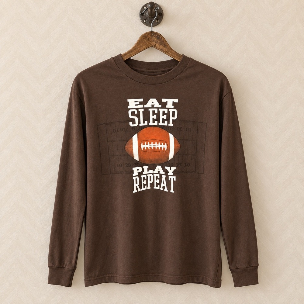 Urban Pipeline Graphic Tee Eat Sleep Play Repeat Football Brown XL